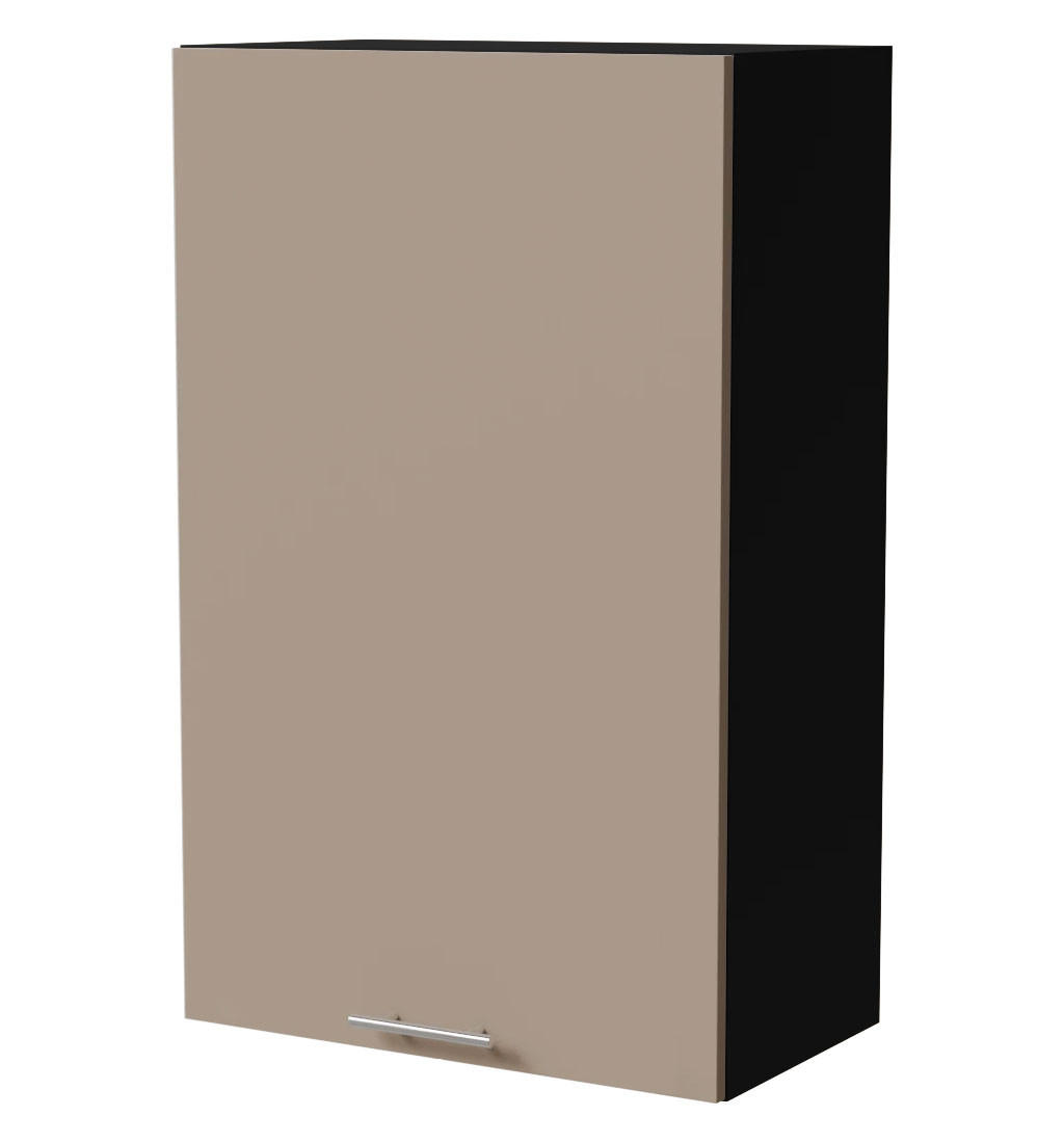Feldmann-Wohnen Hängeschrank Graubraun, Schwarz 60x96x32.5 cm