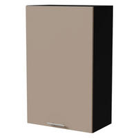 HÄNGESCHRANK Brerra W4/60/1 Schwarz / RAL 1019 graubeige Matt 60 / 32,5 / 96cm - Graubraun/Schwarz, Holz/Holzwerkstoff (60/96/32.5cm) - Feldmann-Wohnen