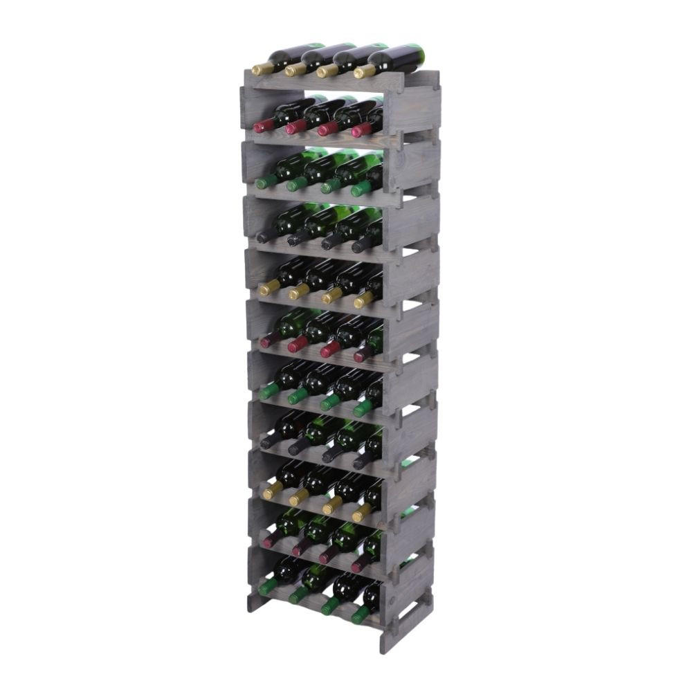 WEINREGAL VINOTECA FLEX PRO HxBxT 149x46x28cm 44 Flaschen auf 11 Ebenen Grau - Grau, Holz (46/149/28cm) - PROREGAL