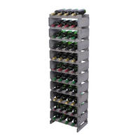 WEINREGAL VINOTECA FLEX PRO HxBxT 149x46x28cm 44 Flaschen auf 11 Ebenen Grau - Grau, Holz (46/149/28cm) - PROREGAL