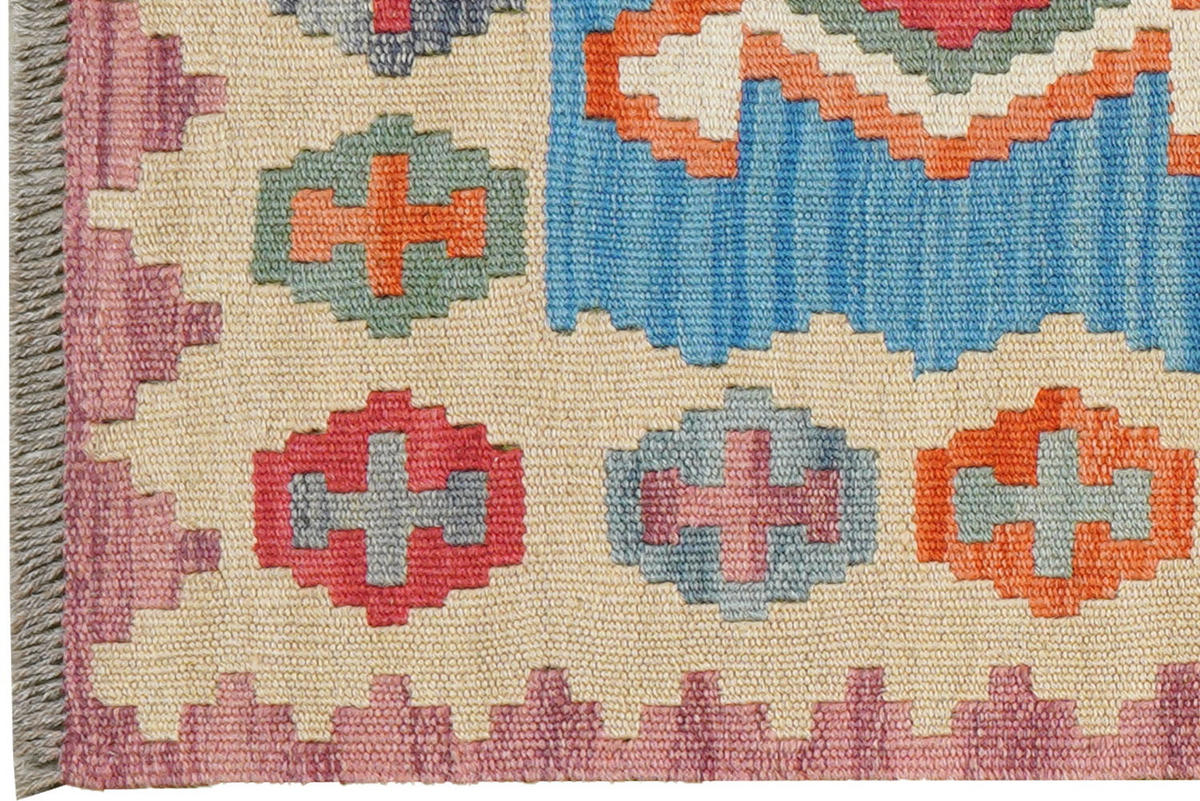 HANDWEBTEPPICH Kelim Gashgai Mehrfarbig 208/62 cm Schurwolle - Multicolor, Textil (62/208cm) - Looma