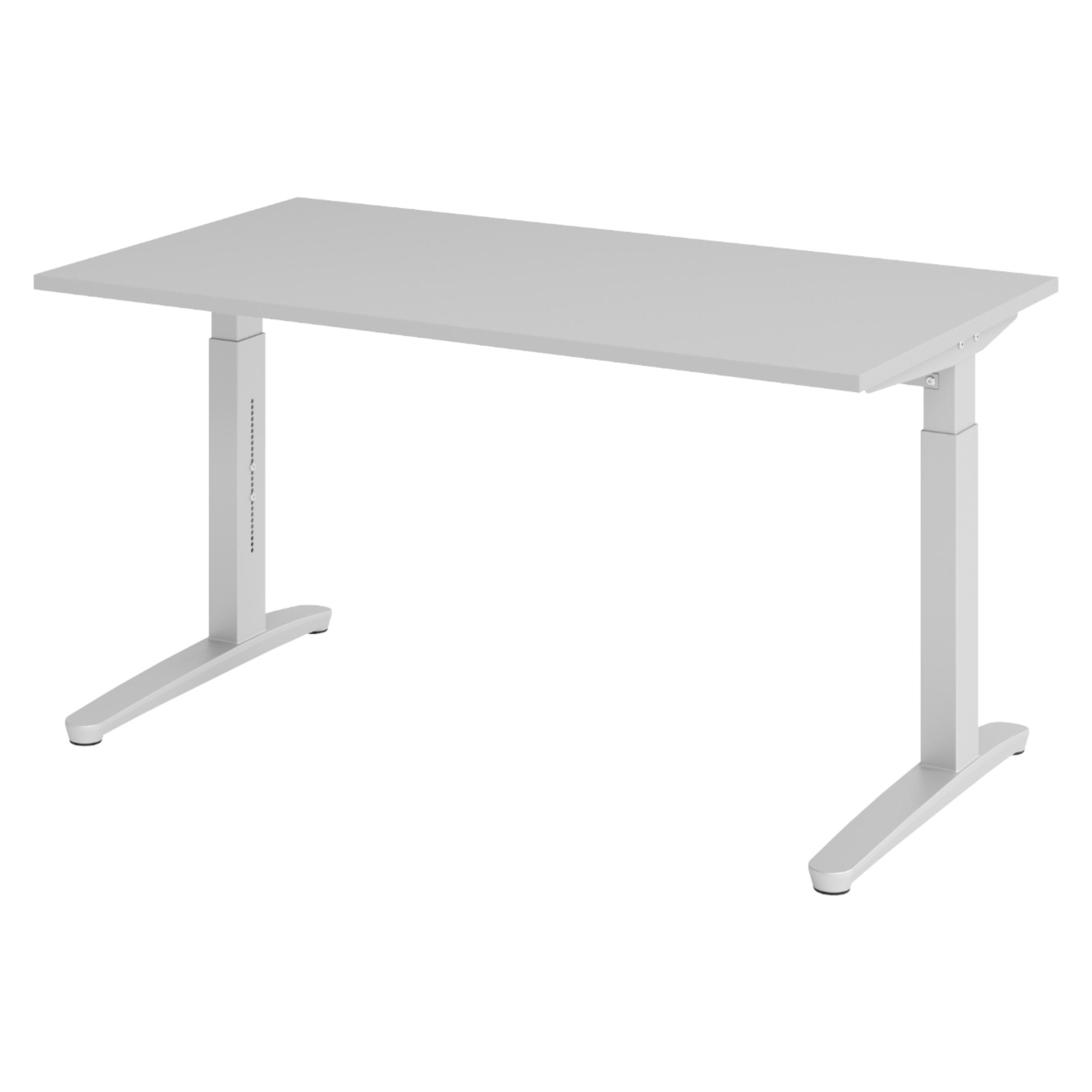 bümö Schreibtisch Grau, Silber 140x74x80 cm