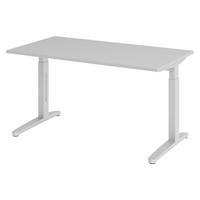 SCHREIBTISCH Serie-XB 80/140/74 cm in Grau/Silberfarben - Silberfarben/Grau, Holzwerkstoff (80/140/74cm) - bümö