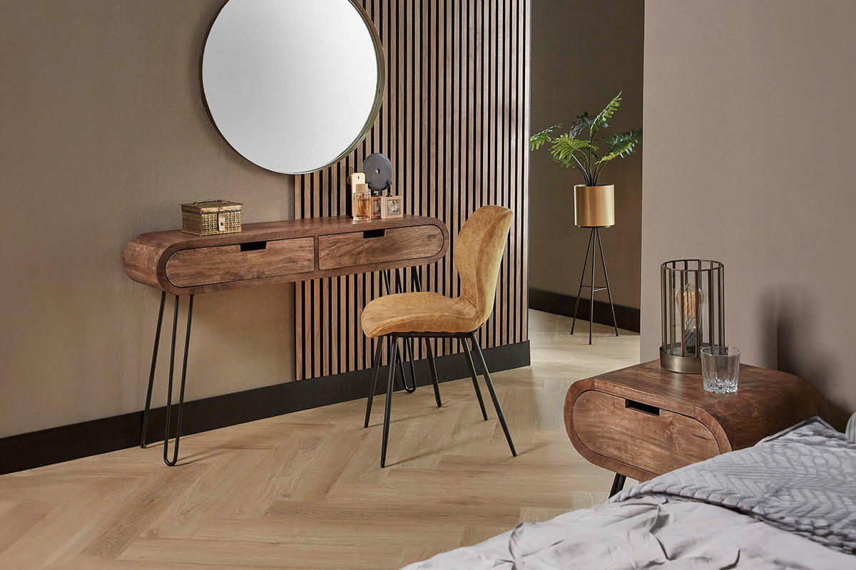 KONSOLENTISCH BARA Braun Holz - Schwarz/Braun, Holz (30/120/76cm) - KAWOLA
