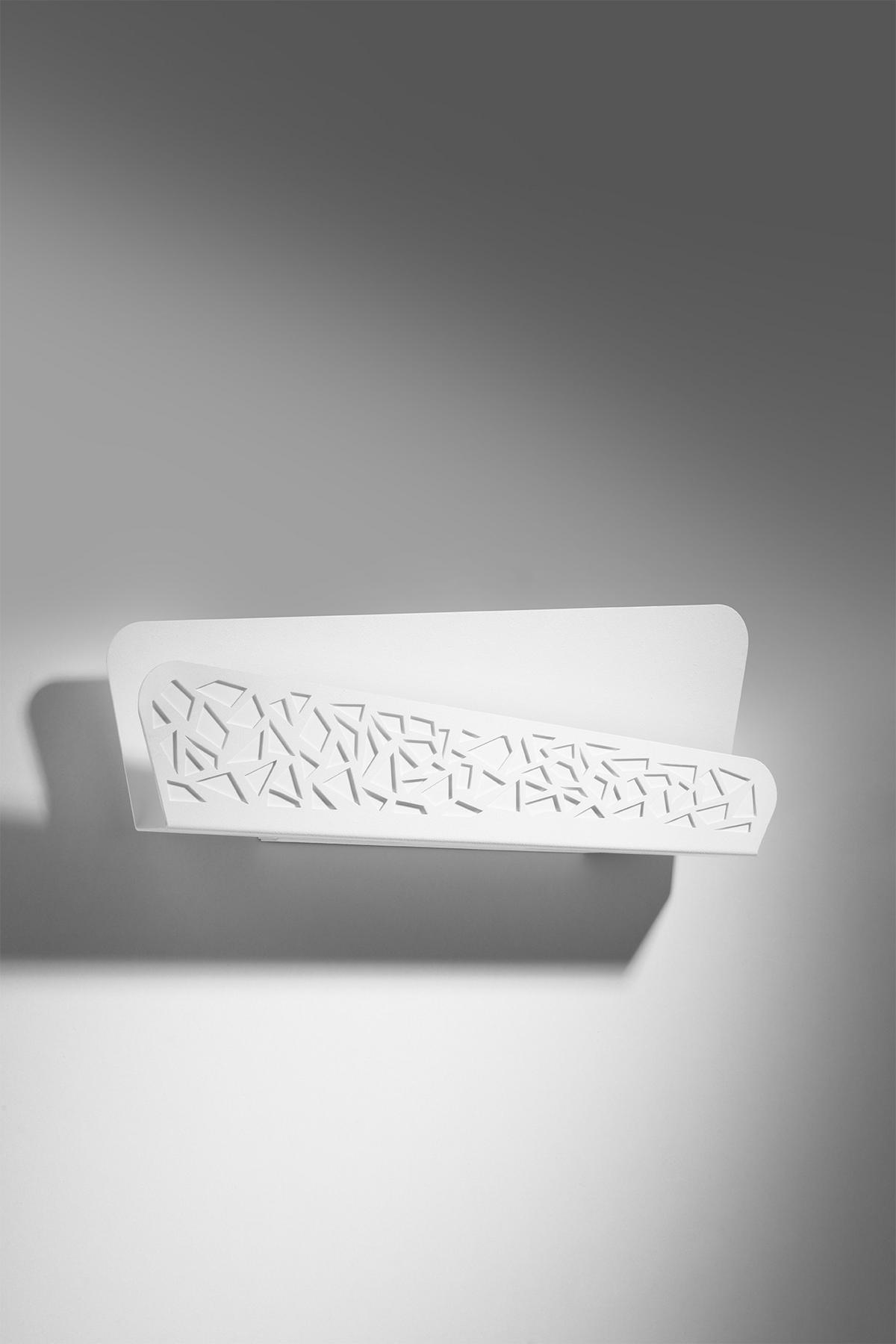 WANDLEUCHTE Stahl Weiß Gemustert - Weiß, Metall (4/15/40cm) - Sollux Lighting