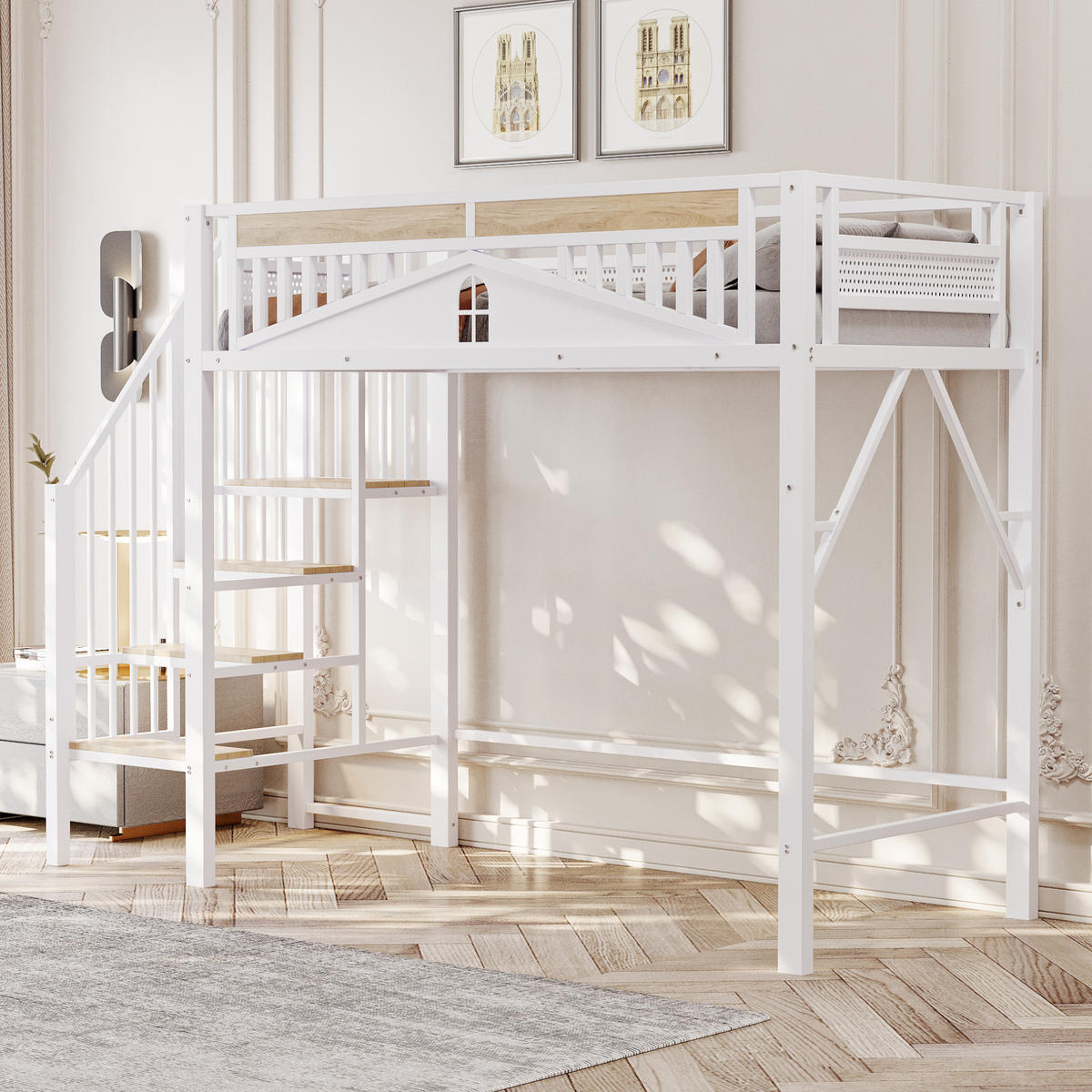 HOCHBETT 90x200 cm Metall Fenster weiß - Weiß, Metall (90/200cm) - LEBENLANG