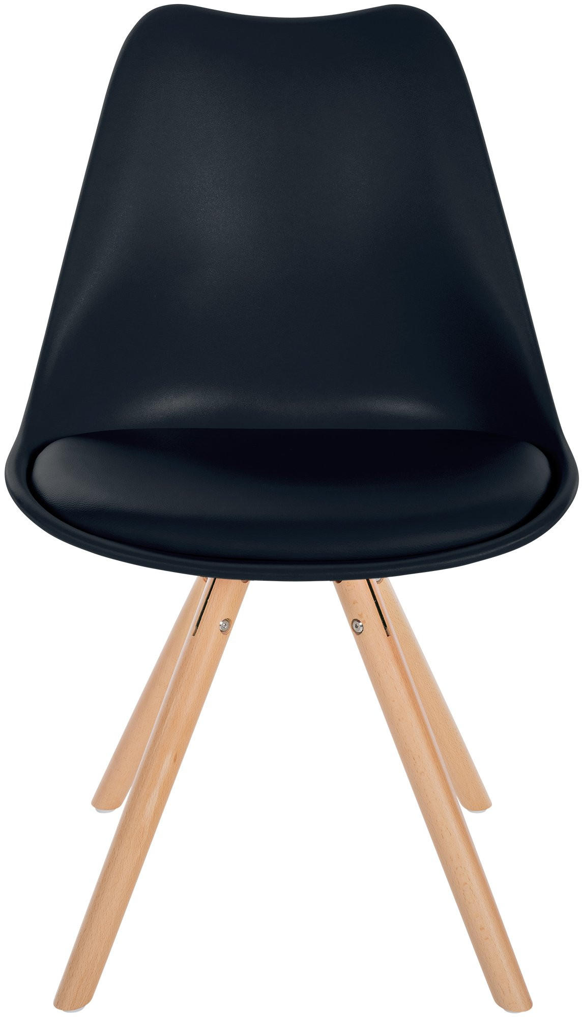 STUHL Kunststoff schwarz - Eukalyptusholzfarben/Schwarz, Holz/Kunststoff (48/81/54cm) - CLP