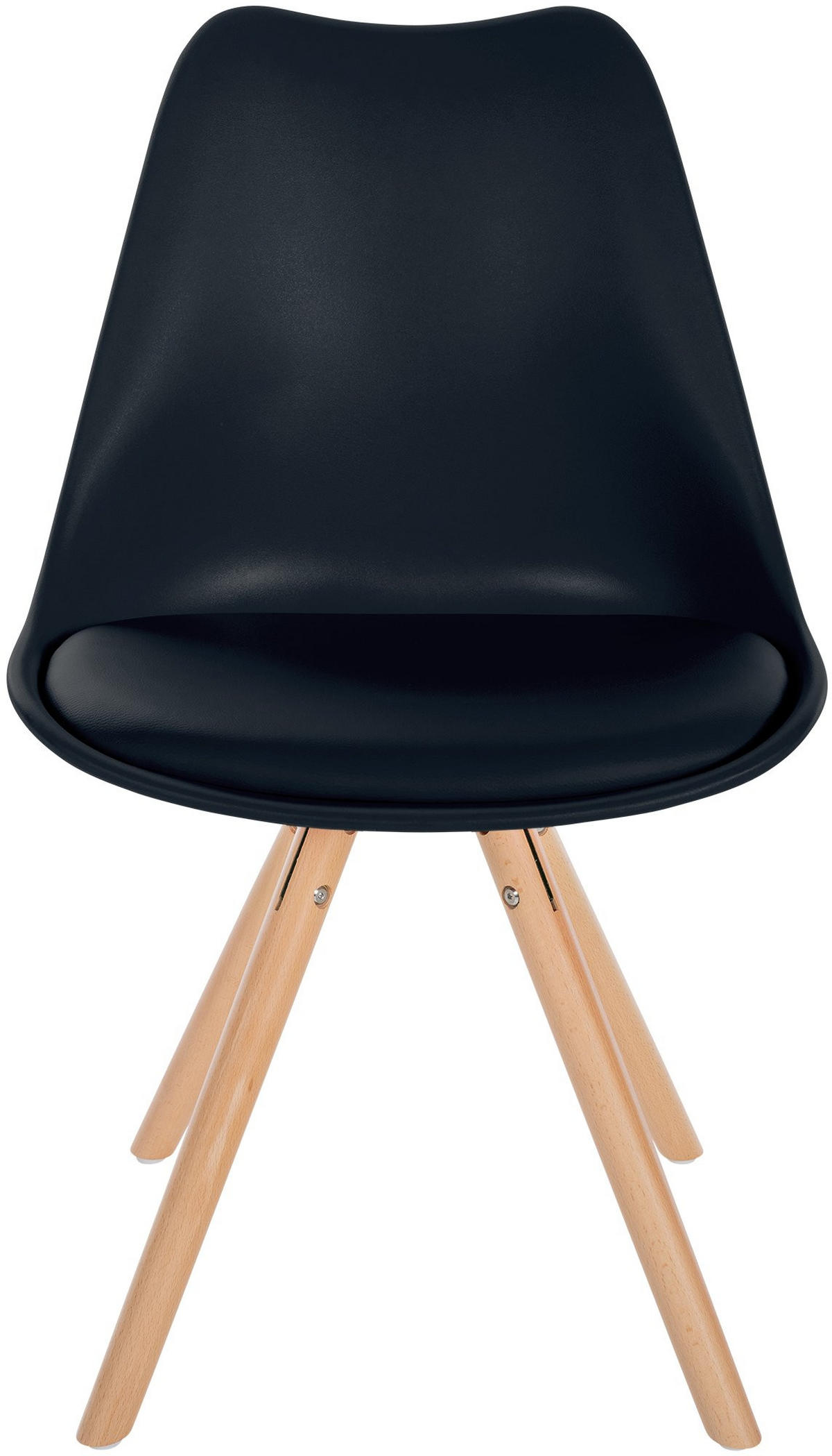 STUHL Kunststoff schwarz - Eukalyptusholzfarben/Schwarz, Holz/Kunststoff (48/81/54cm) - CLP