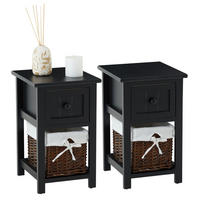 NACHTTISCH MESSINA 2ER-SET - Schwarz, Holzwerkstoff (28/46/31cm) - CARO-Möbel