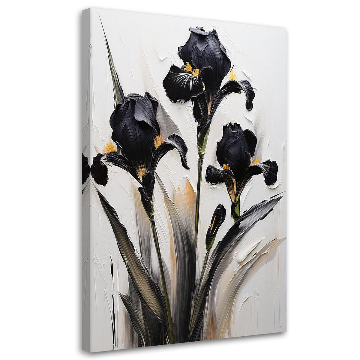 WANDBILD schwarze schwertlilien - Schwarz, Textil (40/60cm) - Feeby