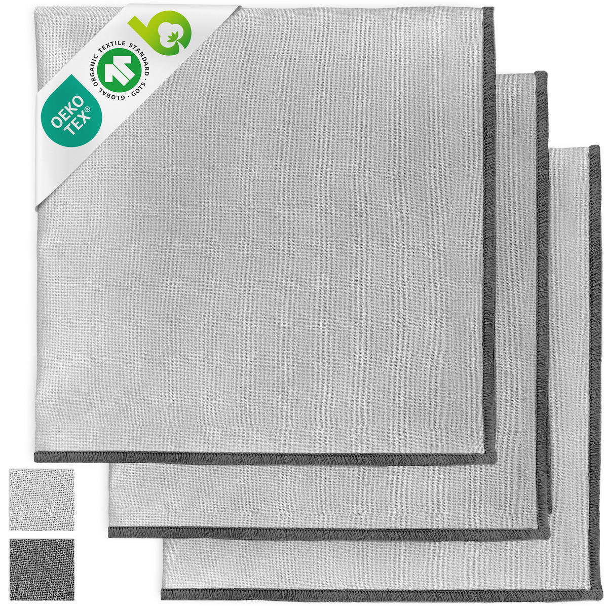 GESCHIRRTUCH 3er Set - Hellgrau, Textil (45/70cm) - Miqio Design