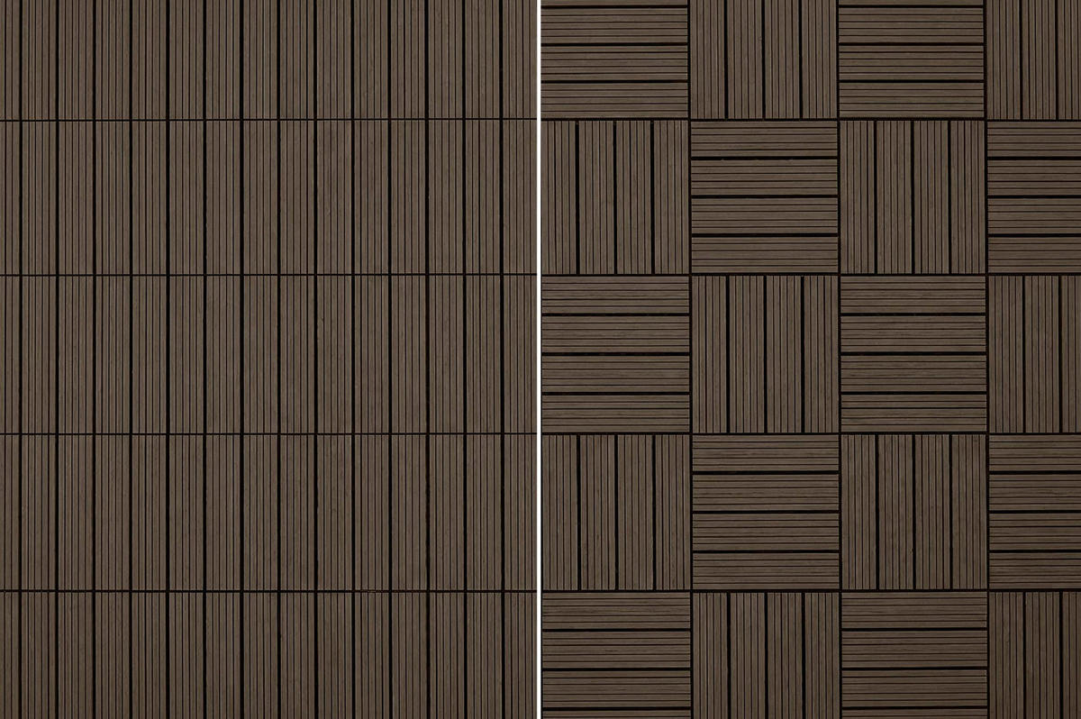 30ER-SET Terrassenplatten aus Verbundwerkstoff SERRA, braun, geriffelt, 30 x 30 cm - Braun, Holzwerkstoff (30/30/2cm) - Casanoov