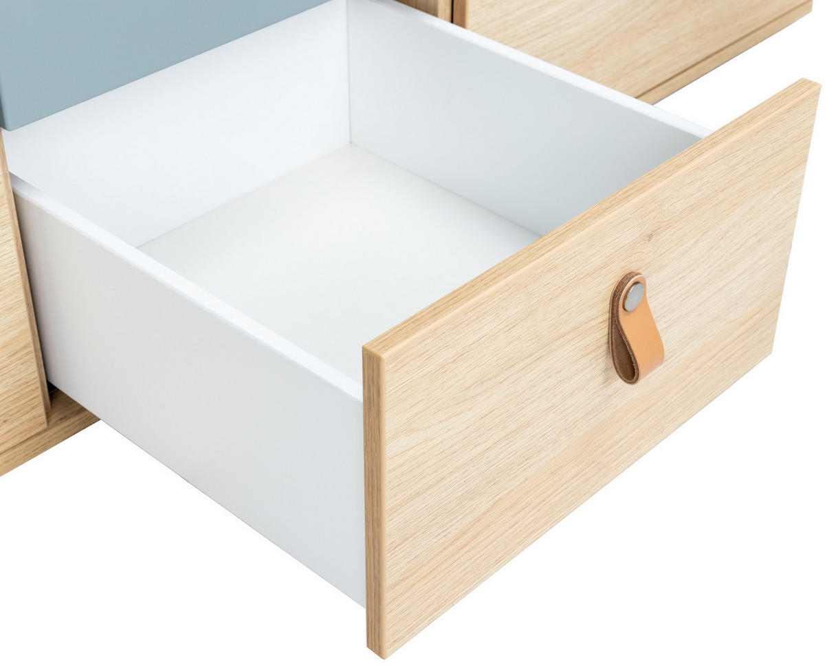 KLEIDERSCHRANK Roofy - Salbeigrün/Eichefarben, Leder/Holz (150/200/51cm) - arthur berndt