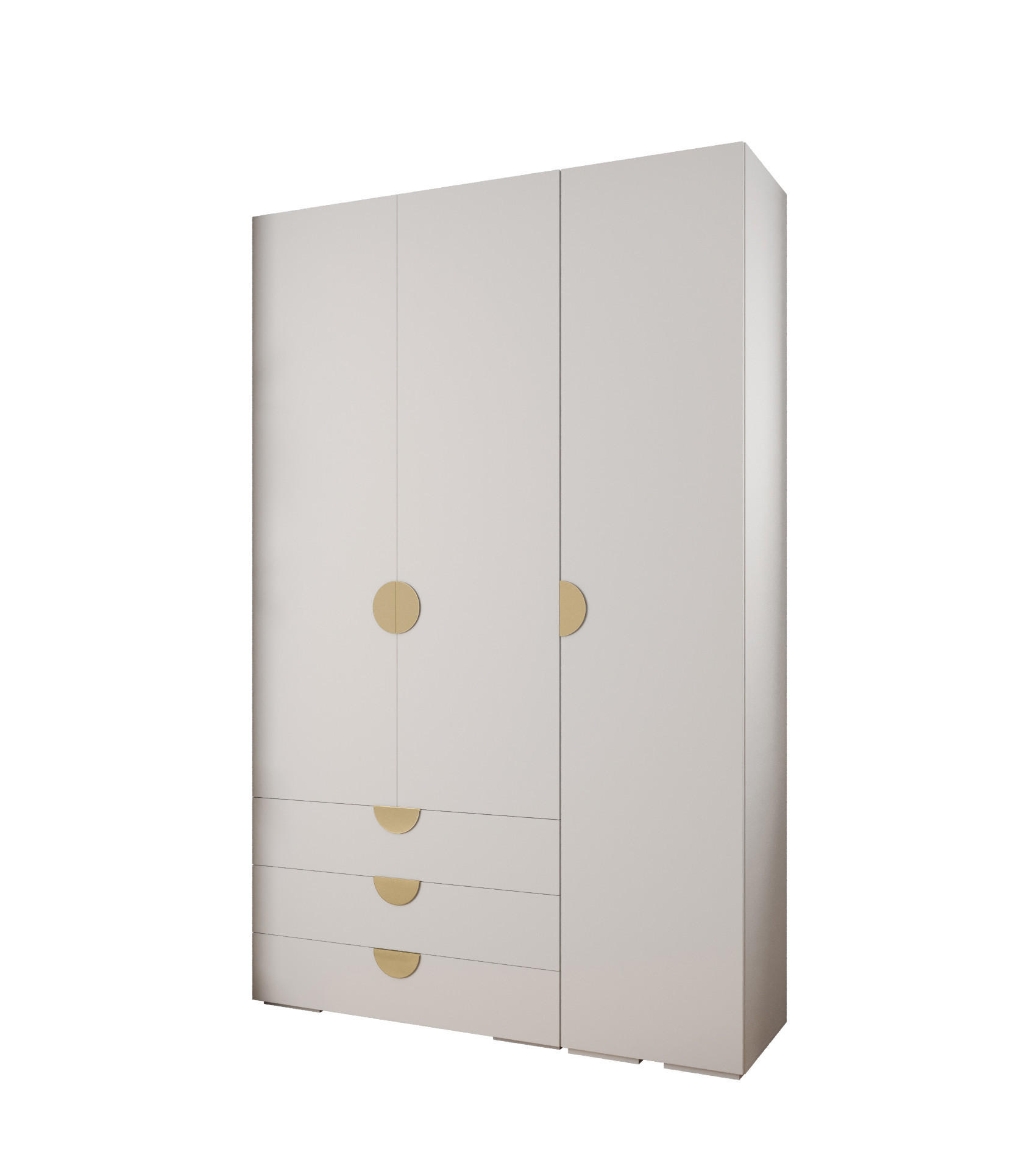 Abiks Möbel Garderoben-Set Weiß, Gold 150x236.7x47 cm