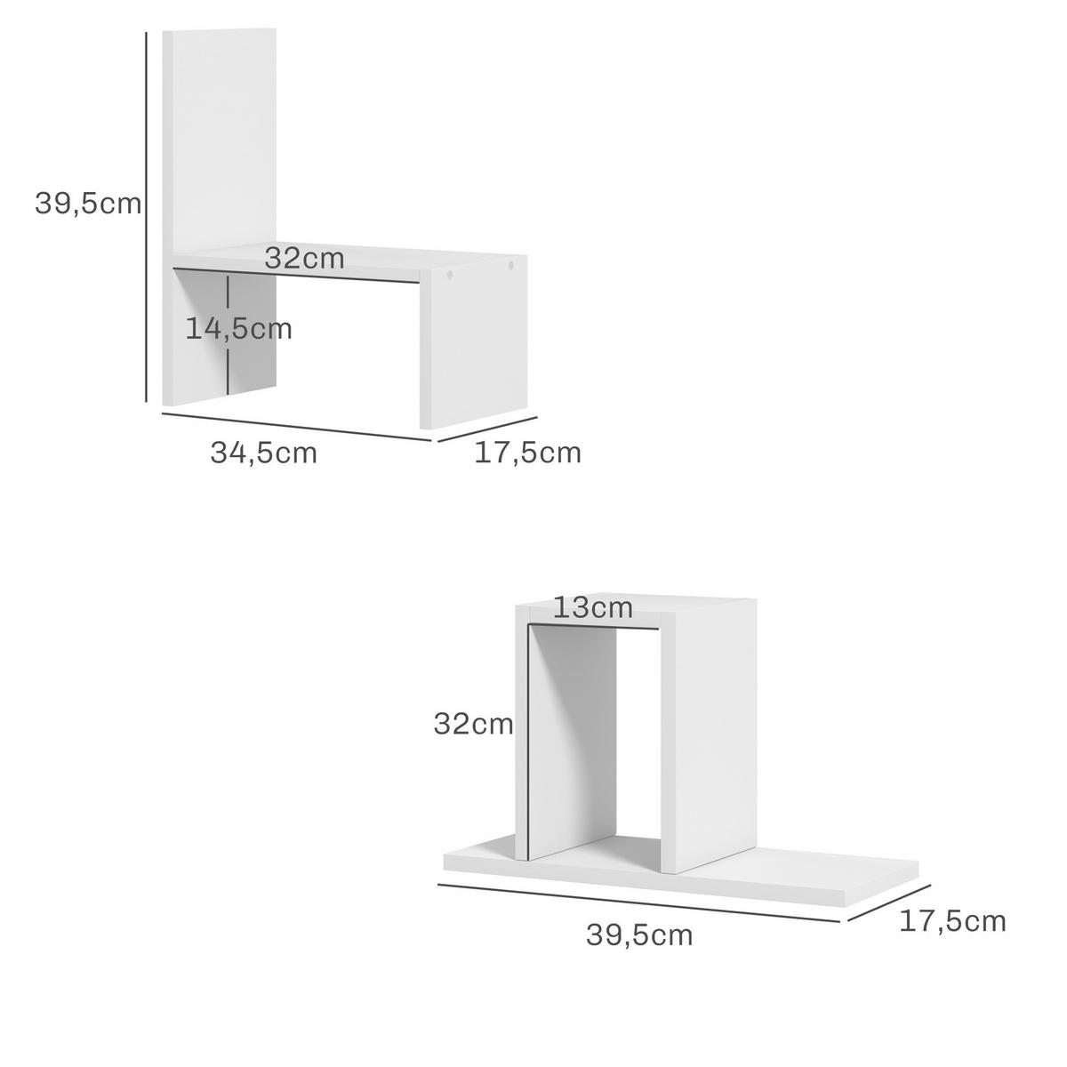 REGAL DE-16691 modulares Design, vielseitig Weiß - Weiß, Holzwerkstoff (34.5/17.5/39.5cm) - ComfortXL