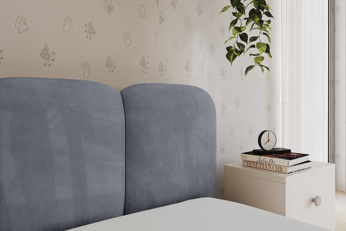 EINZELLBETT Jugendbett mit Bettkasten und Matratze H3/H4, Links - AVRY 100x200 Grau - Grau, Holzwerkstoff/Textil (100/200cm) - ALTDECOR