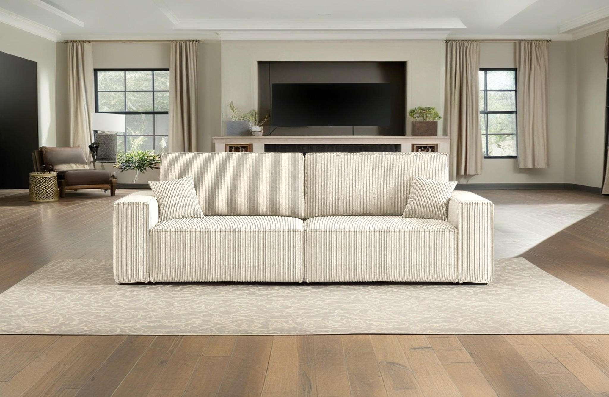 SCHLAFSOFA BEST und Bettkasten Stoff Poso Ecru - Ecru, Holz (246/83/98cm) - Kaiser Möbel