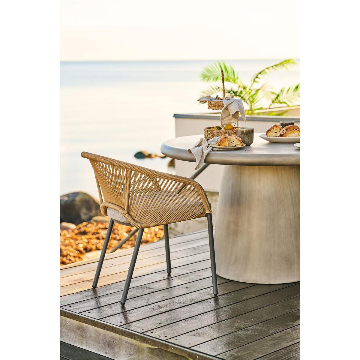 GARTENSTUHL, Noomi, Stühle Sandfarben, Metall / Polyester, 64 x 58 x 77 cm - Sandfarben, Metall (64/77/58cm) - ebuy24