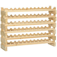 WEINREGAL, 6-stöckig, Holz, 72 Flaschen, 100kg, Naturholz, 114x28x85cm - Multicolor, Metall (114/85/28cm) - FORIOUS