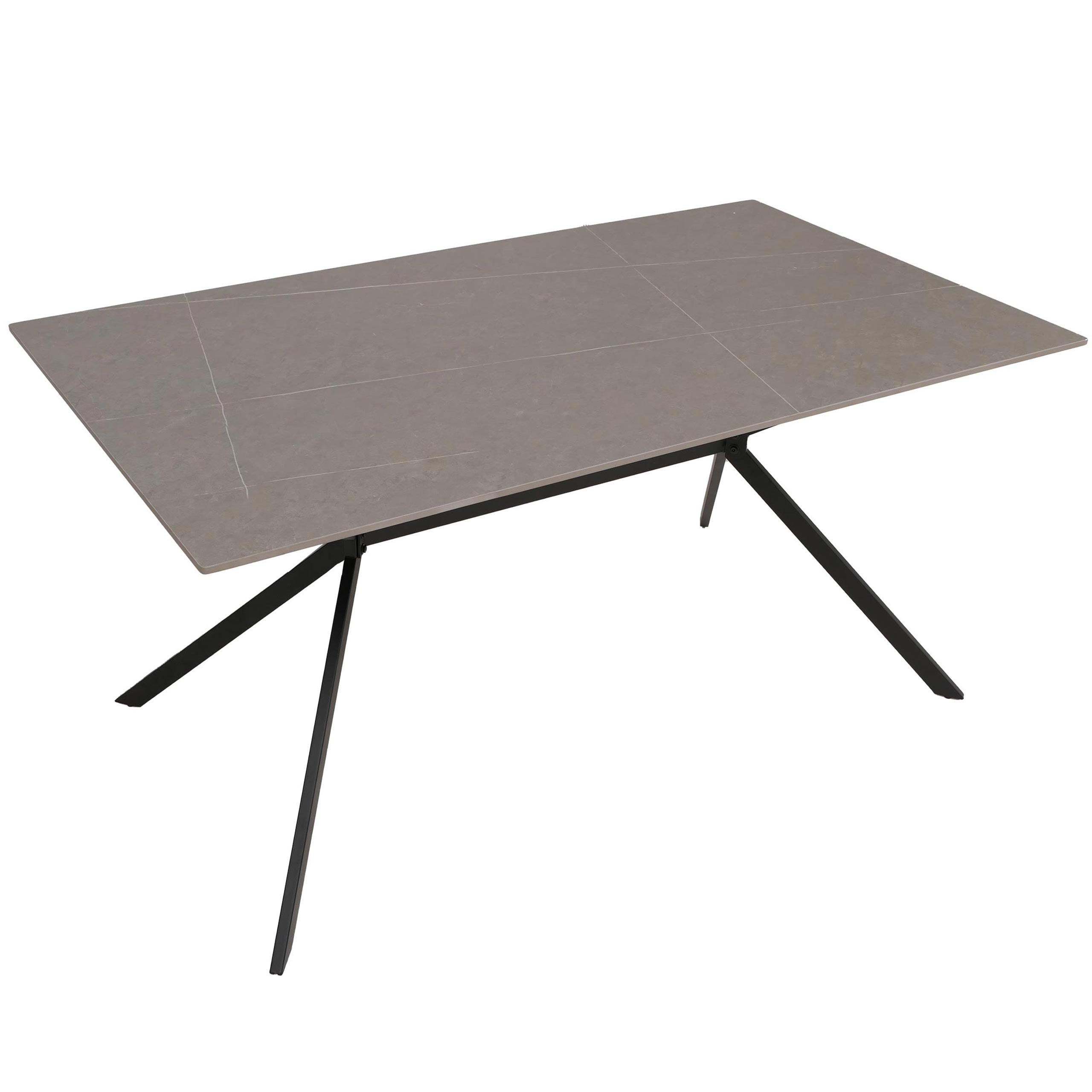 ESSZIMMERTISCH eckig Grau - Grau, Stein (90/160/76cm) - MCW