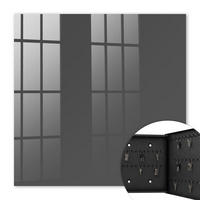 SCHLÜSSELBOX Schwarz 30x30 cm- Türöffnung nach rechts - Dunkelgrau - Grau, Metall (30/30/5cm) - TULUP
