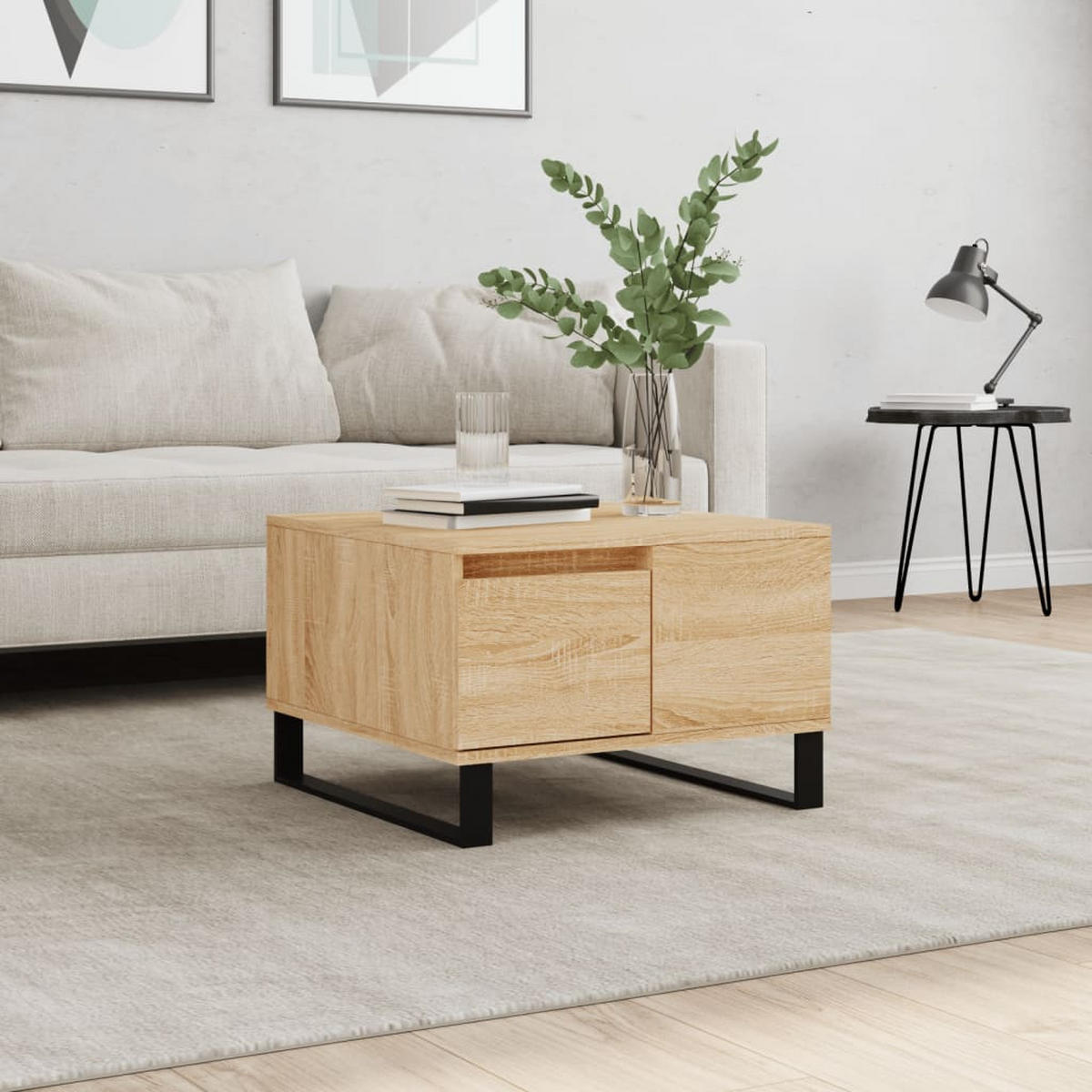 COUCHTISCH Sonoma-Eiche 55x55x36,5 cm Holzwerkstoff - Braun, Holzwerkstoff (55/55/36.5cm) - furnicato