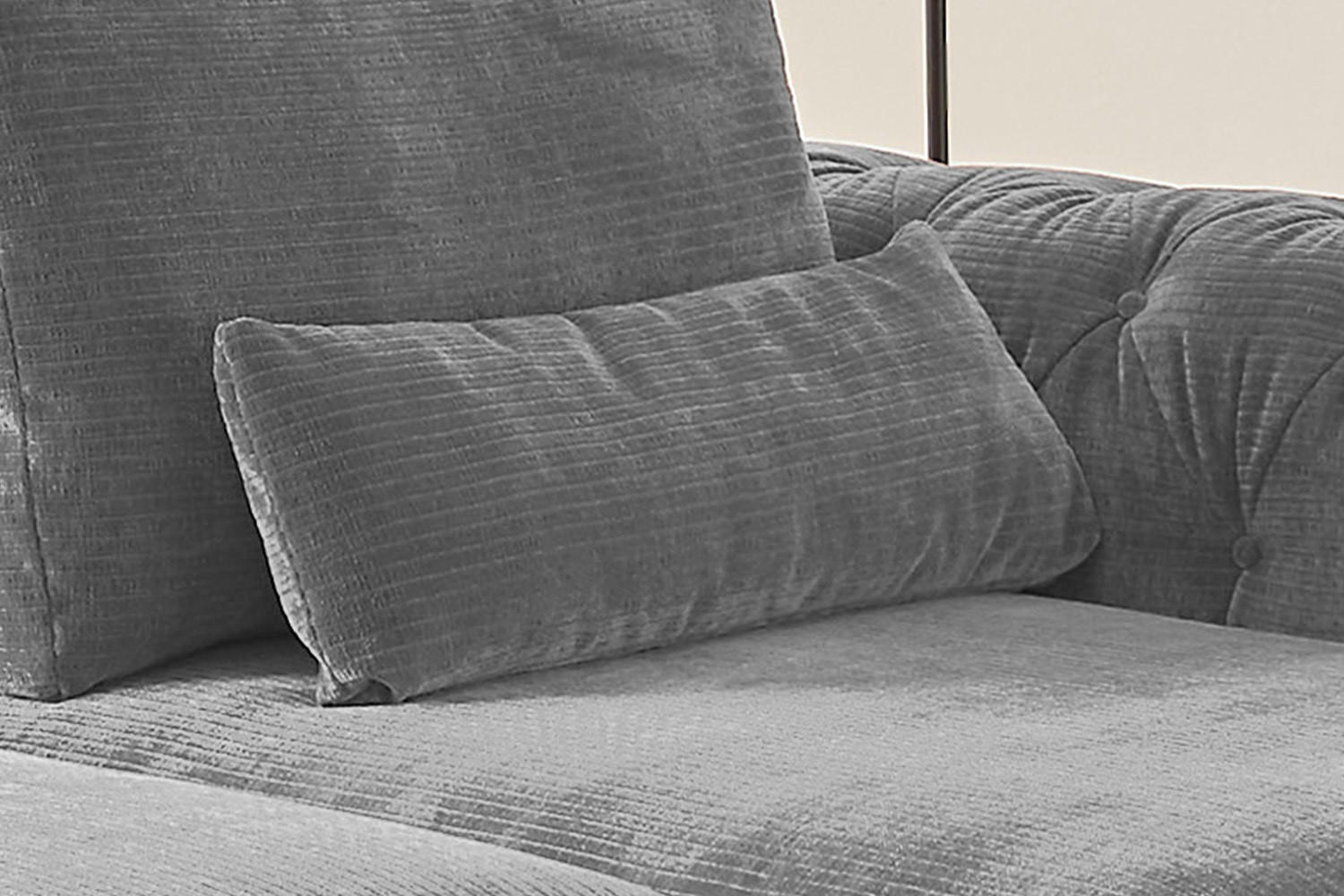 NIERENKISSEN MEDIUM SEPHI Grau Cord - Grau, Textil (67/19cm) - KAWOLA