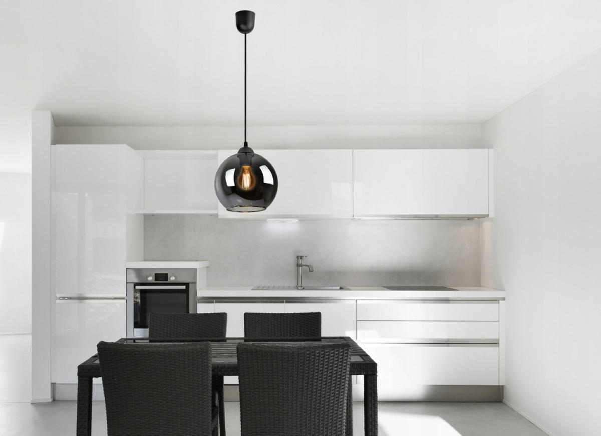 PENDELLEUCHTE HAGEN - Transparent/Anthrazit, Glas/Metall (20/20/80cm) - kiki design