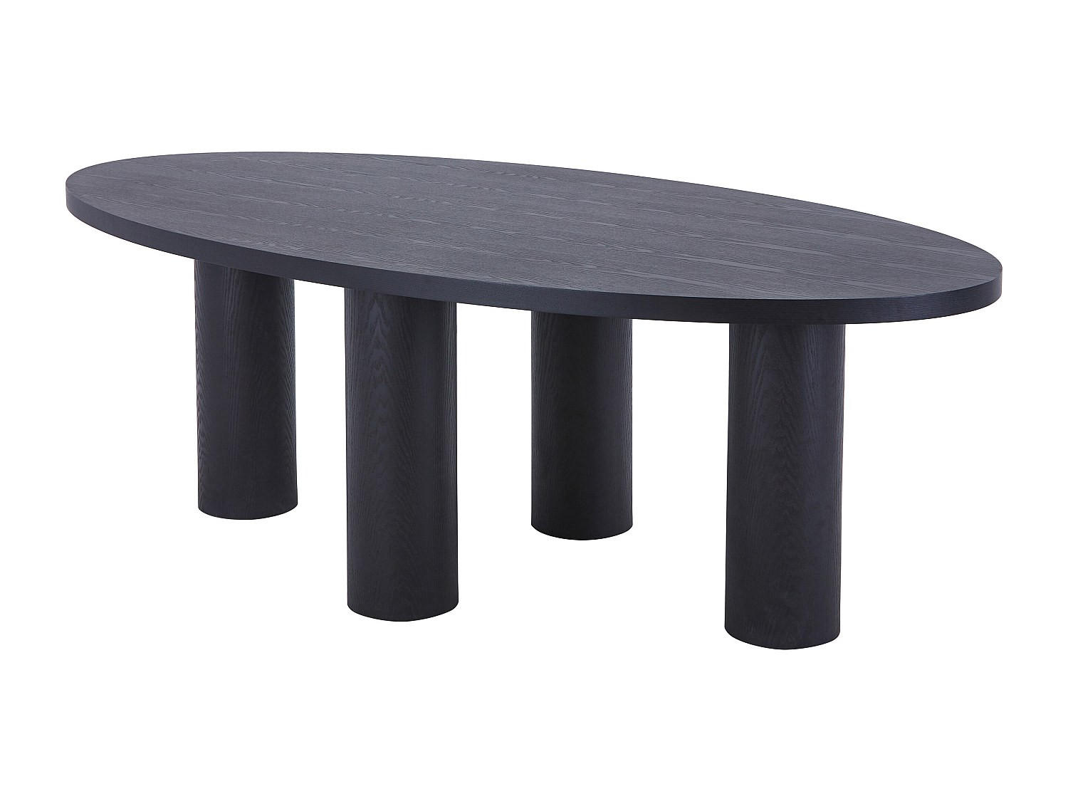 ESSTISCH 8 Personen - Eschenfurnier - Schwarz - FALYN - Schwarz, Holz (220/110/75.5cm) - Vente-Unique