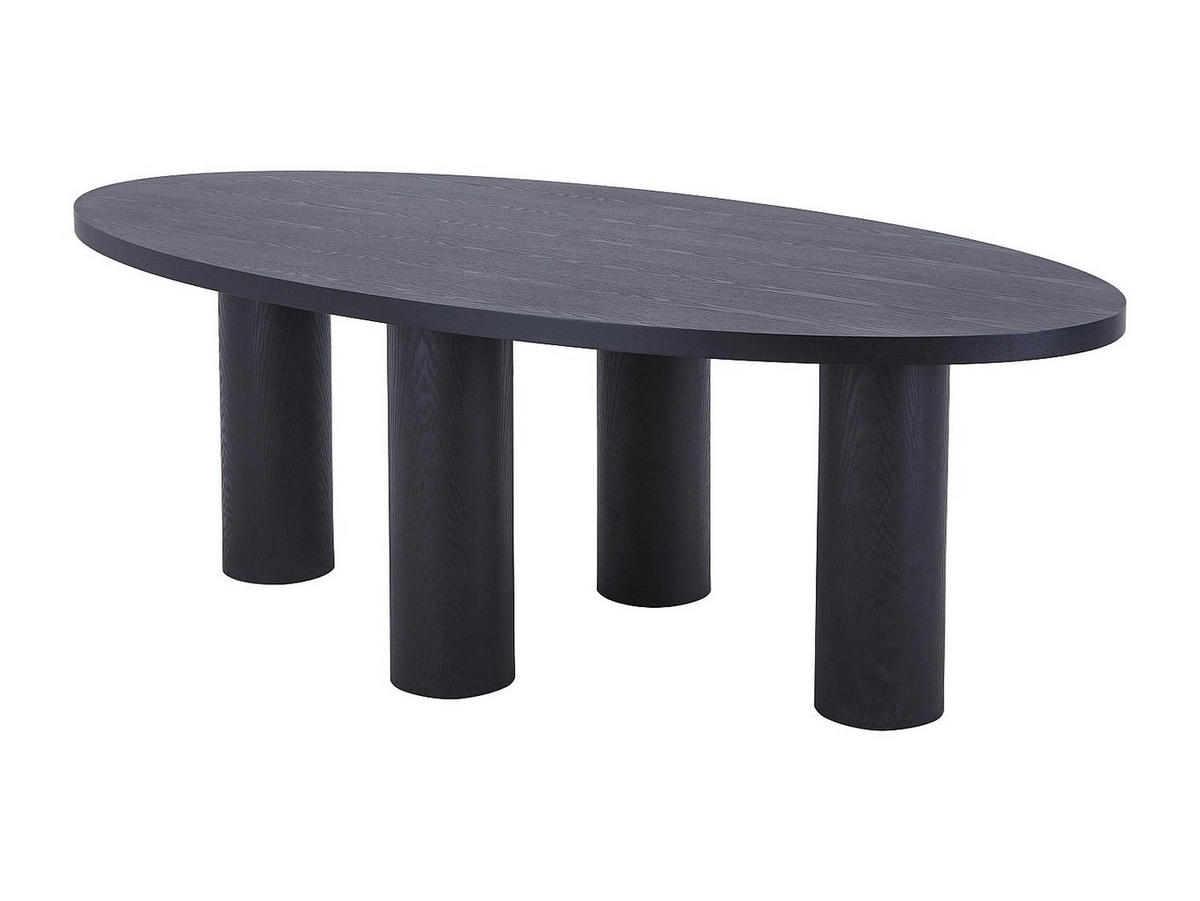 ESSTISCH 8 Personen - Eschenfurnier - Schwarz - FALYN - Schwarz, Holz (220/110/75.5cm) - Vente-Unique