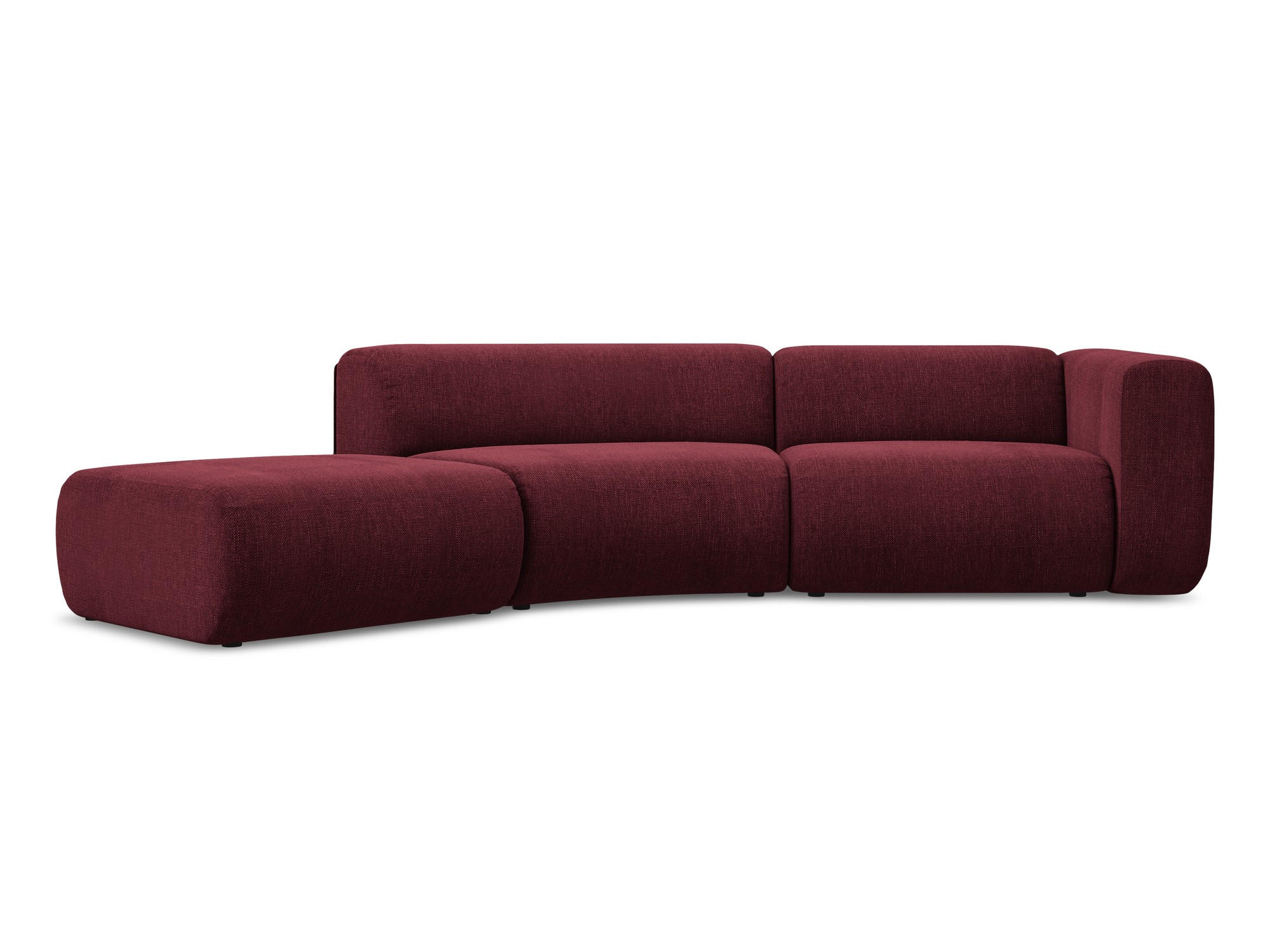 4-SITZER-SOFA Chenille Stoff Rot - Rot/Weinrot, Kunststoff/Textil (335/70/166cm) - Makamii