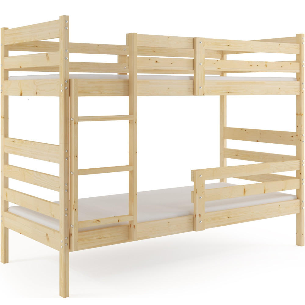 ETAGENBETT Erik aus Kiefernholz mit Rausfallschutz - Naturfarben, Holz (90/200cm) - Interbeds