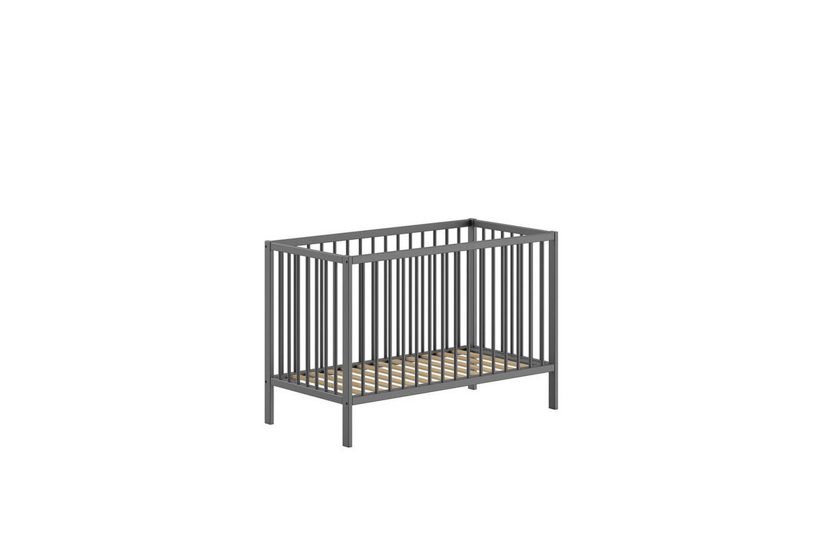BABYBETT Kara-lynn 124x84x65 aus Massivholz in Buche Anthrazit - Anthrazit, Holz (60/120cm) - 58aufmkessel