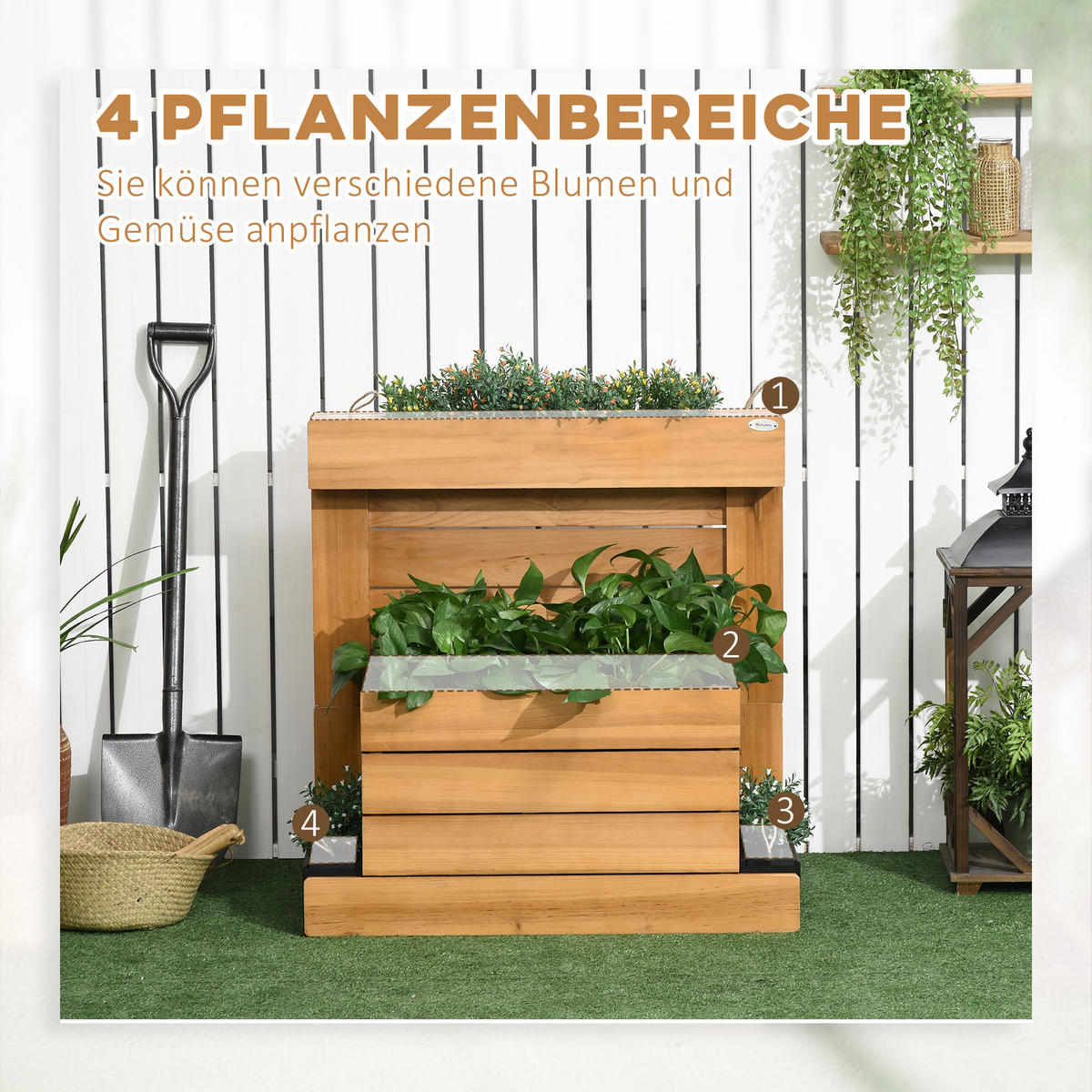 PFLANZENKASTEN, Braun - Braun, Holz (49.5/80/79.5cm) - Outsunny