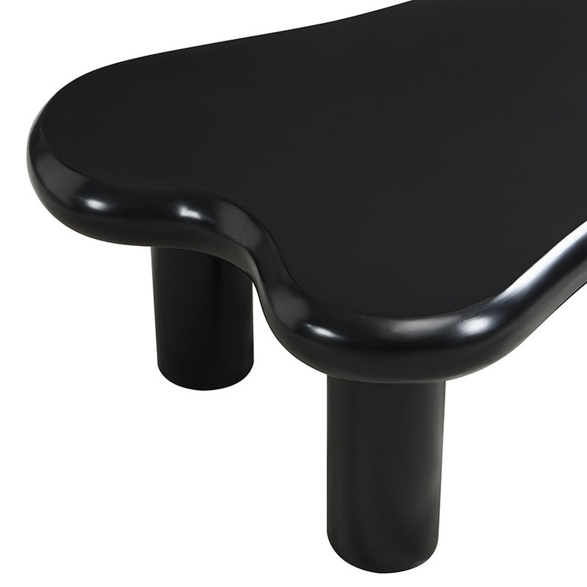 COUCHTISCH 98/65,5/40 cm schwarz mit Cloud-Form und 16-farbiger LED-Beleuchtung - Schwarz, Holzwerkstoff (98/65.5/40cm) - OKWISH