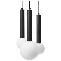 LUSTRĂ SUSPENDATĂ neagră Boues - alb/negru, metal (20/30/183cm) - Beliani