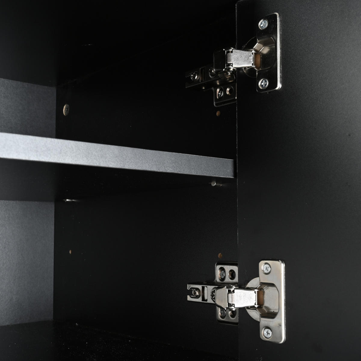 TV-SCHRANK Schwarz 190/38/48 cm Goldbeine - Schwarz, Karton (38/48/190cm) - PANGIVO