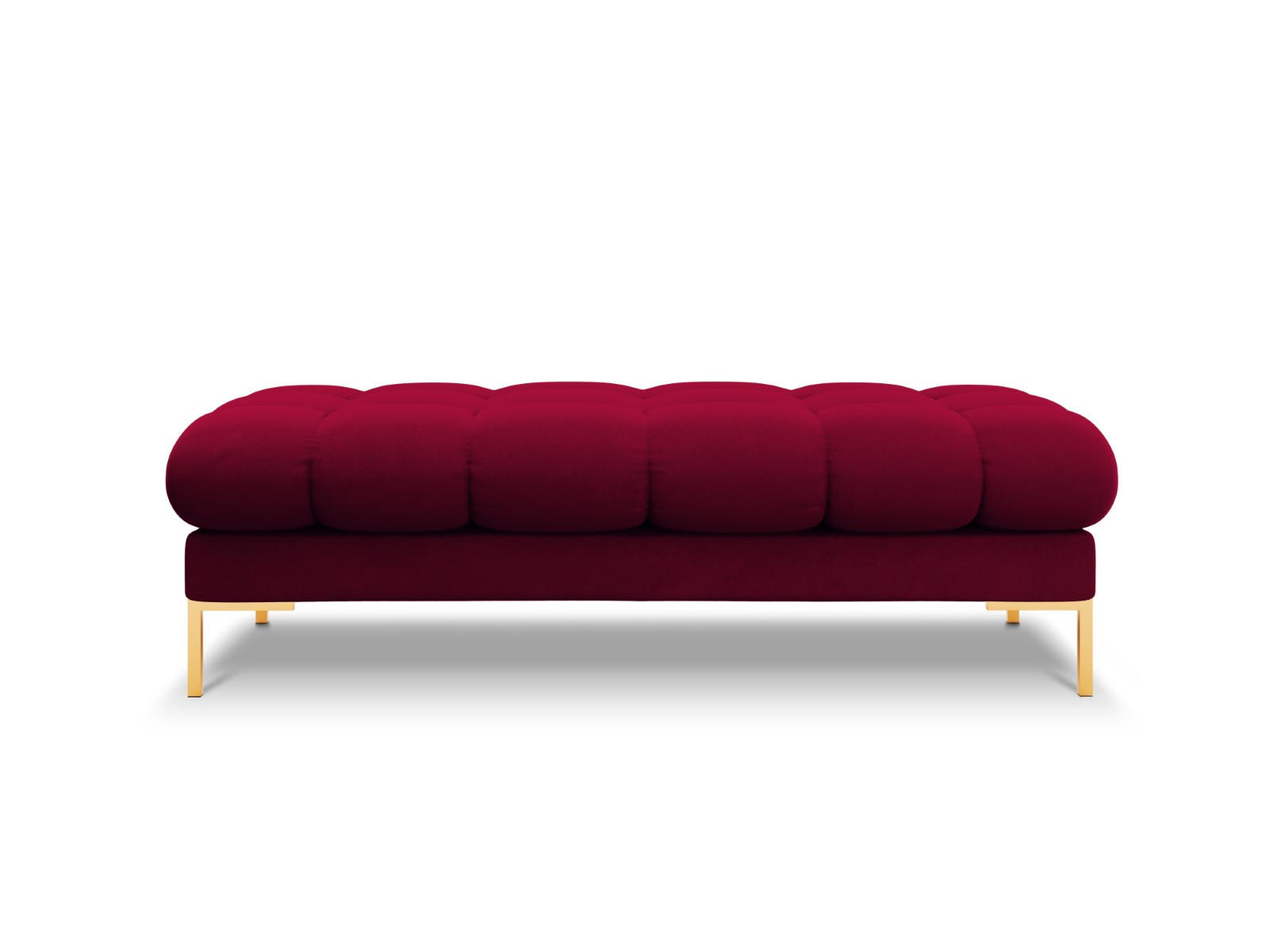 BANK Mamaia aus Samt rot 2 Sitzplätze - Rot, Textil (133/41/62cm) - Micadoni