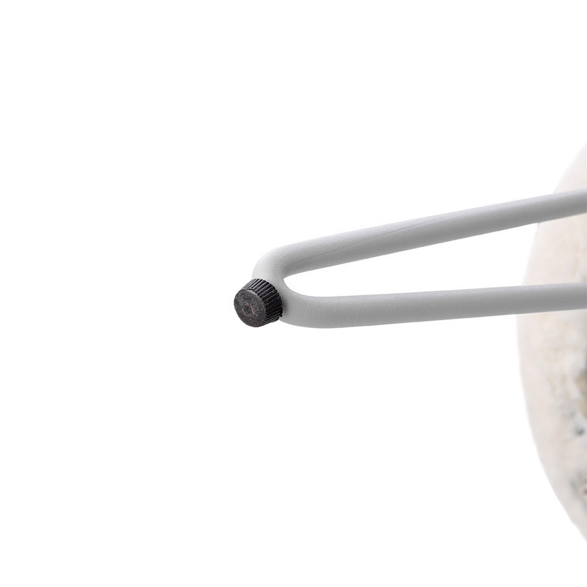 POLSTERHOCKER 35/35/42 cm Rund Eisenbeine Plüsch Weiß - Weiß, Textil/Metall (35/42/35cm) - Livingandhome