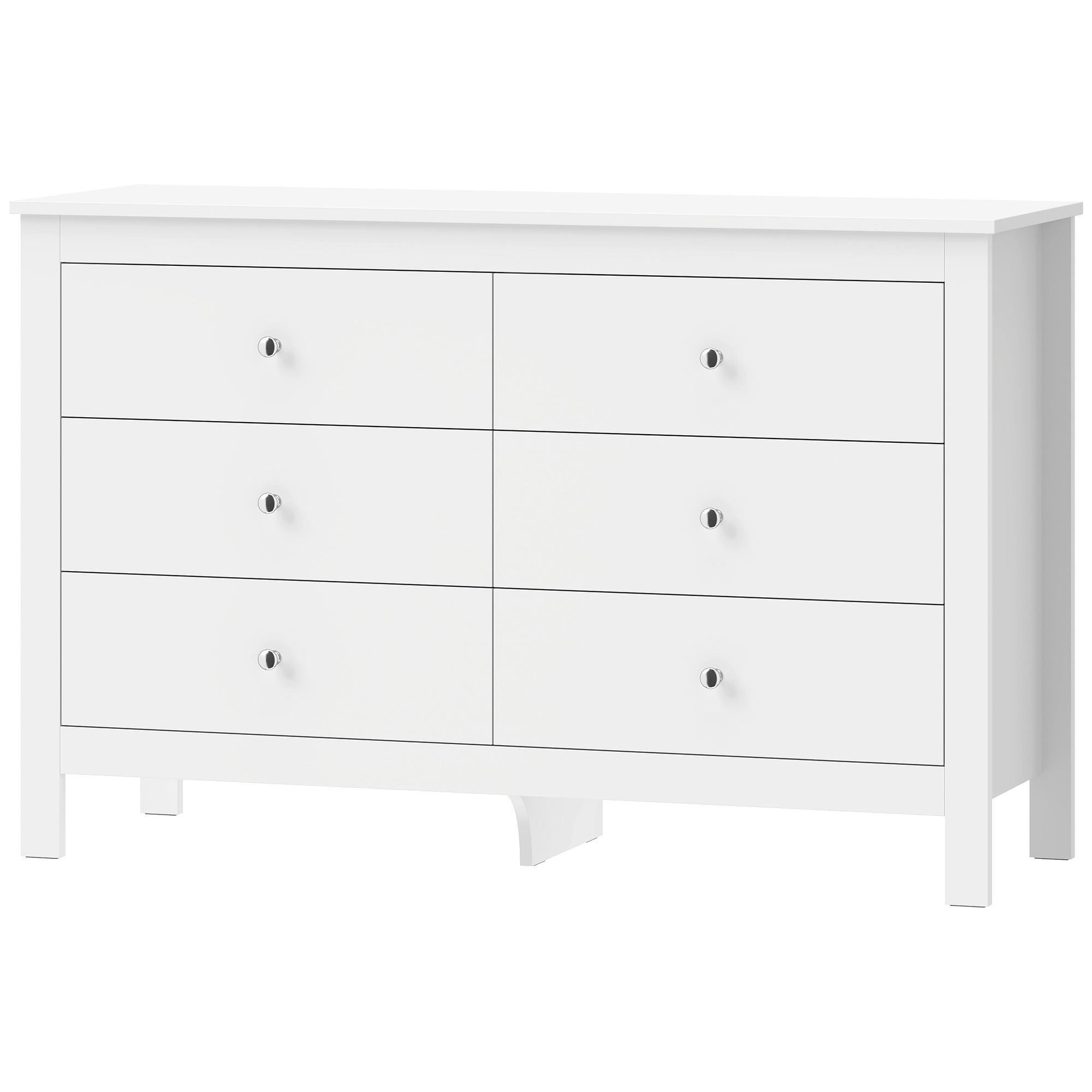 KOMODA MDF bílá - bílá/niklová, kov/kompozitní dřevo (39.5/75.5/118cm) - HOMCOM