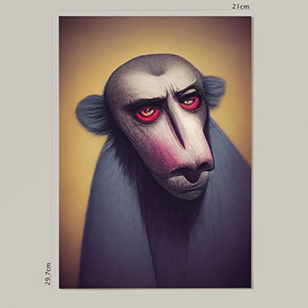 POSTER Set mit 4 Neugierig Tier im T Burton Goth Stil A4 Rahmenlos - Klar, Papier (29.7/3cm) - Nacnic