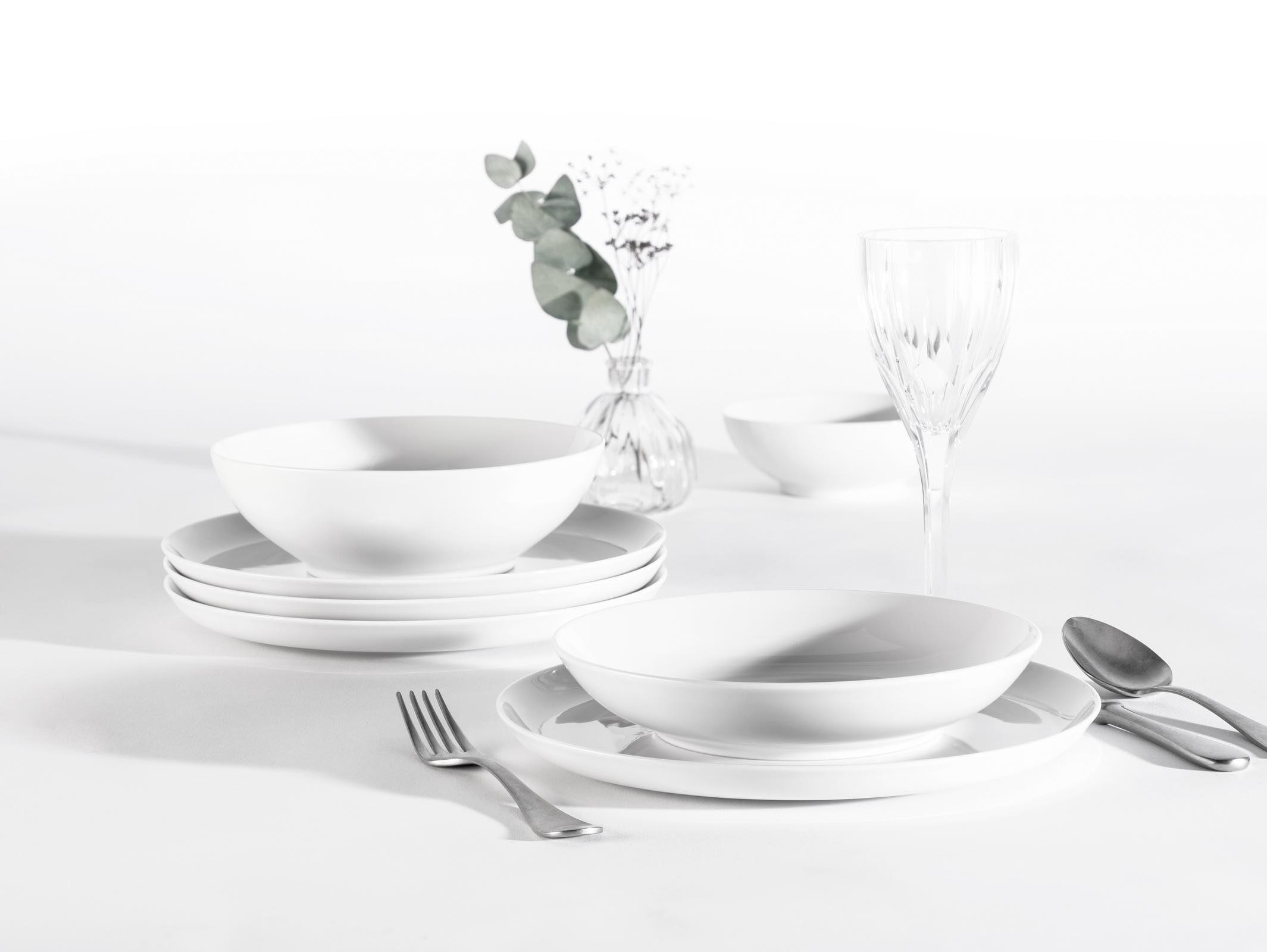 TAFELSERVICE Lido Weiß weiß 12er Set - Weiß, Keramik (32.3/23.5/32.3cm) - Seltmann Weiden