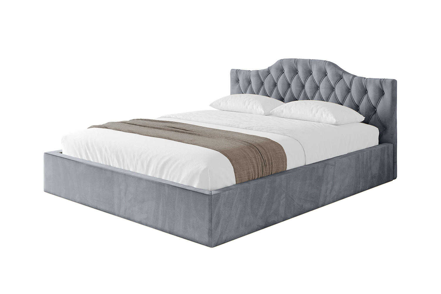 POLSTERBETT mit Bettkasten und Lattenrost, Boxbett ohne Matratze - FALIO-V1 180x200 Grau - Grau, Holzwerkstoff/Textil (180/200cm) - ALTDECOR