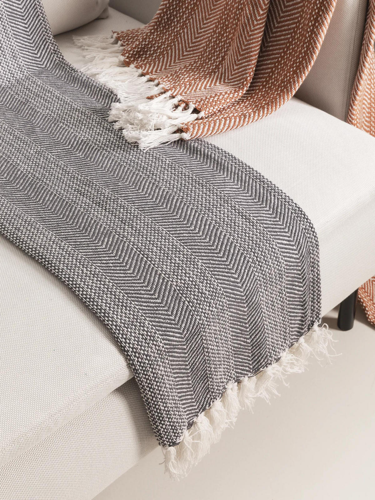 BAUMWOLLDECKE Alisea Anthrazit 125x150 cm - Anthrazit, Textil (125/150cm) - benuta Nest
