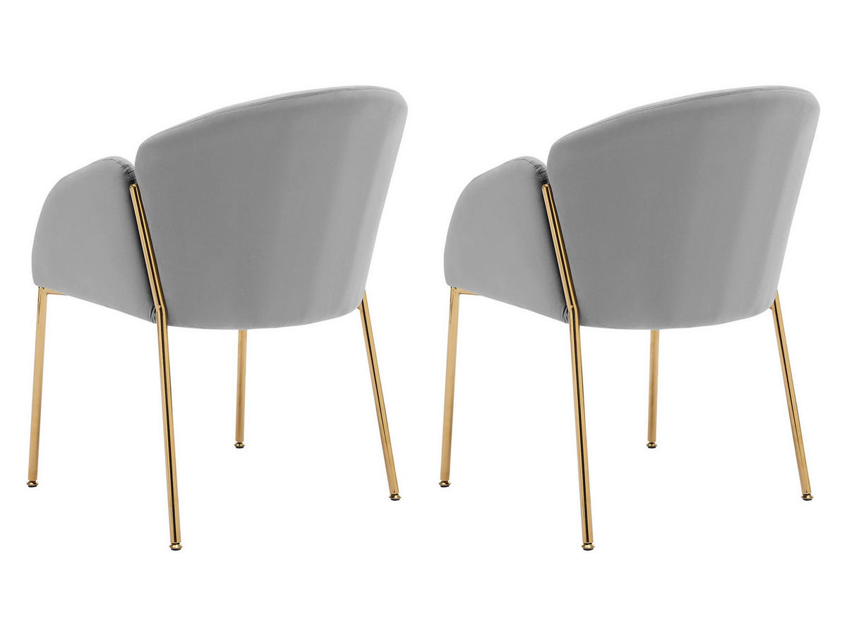 STUHL-SET Muz DC-1257/GL - Goldfarben/Grau, Textil/Metall (56/80/63cm) - MIRJAN24