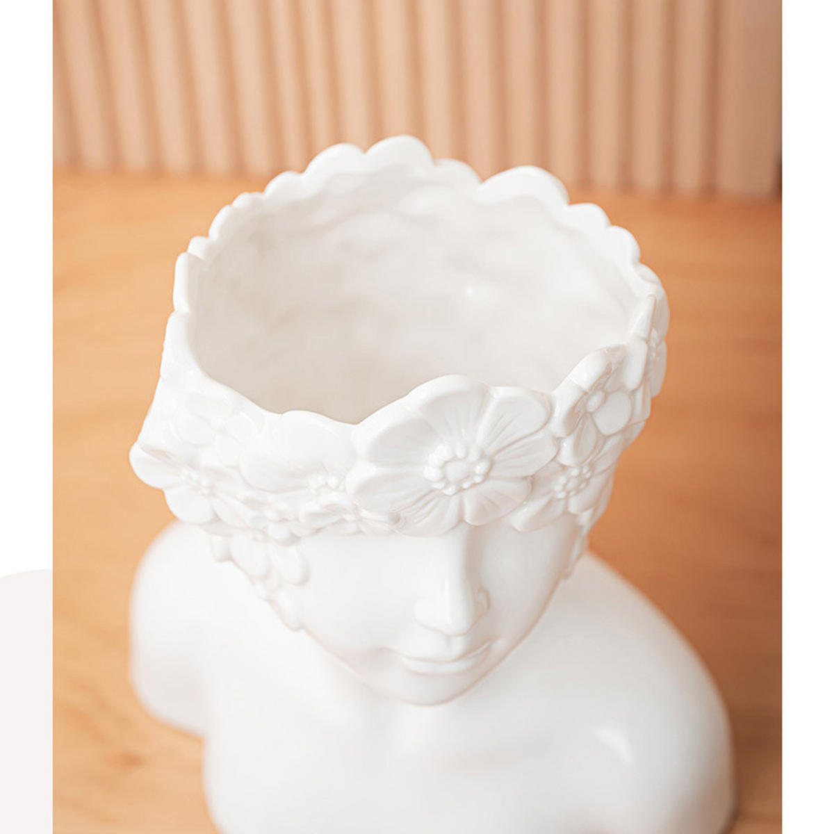 VASE 14 x 8,7 x 20 cm Keramik - Weiß, Keramik (20cm) - LIBRATON