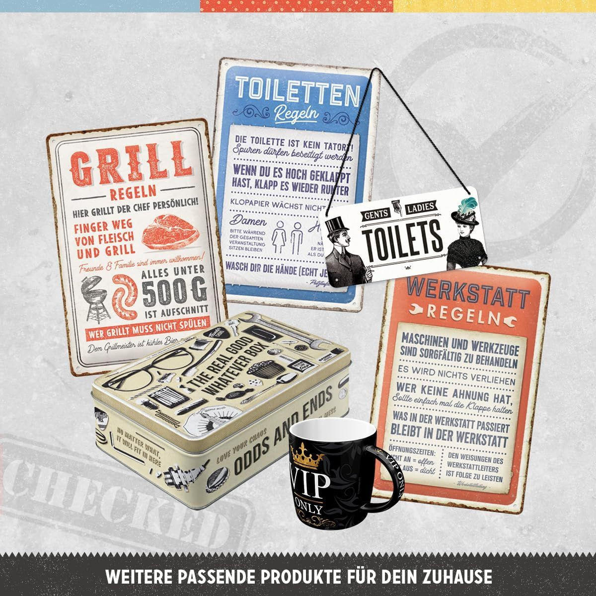 KAFFEETASSE 330 ml Werkstattregeln - Multicolor, Keramik (0.33L) - Nostalgic-Art