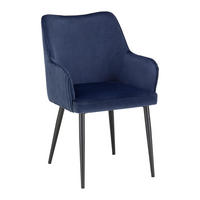ARMLEHNSTUHL Caria Blau Samt Gepolstert - Blau, Holz (57/89/60cm) - Bessagi Home