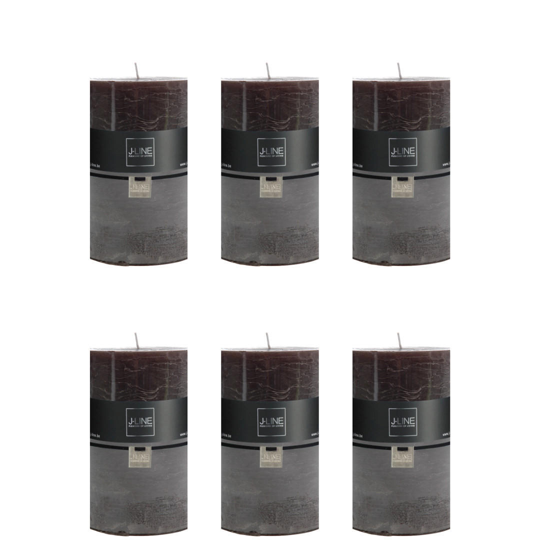 DUFTKERZE ZART - Schwarz - XL - 95 Std. - 6er set - Schwarz, Paraffin (10/15cm) - J-Line