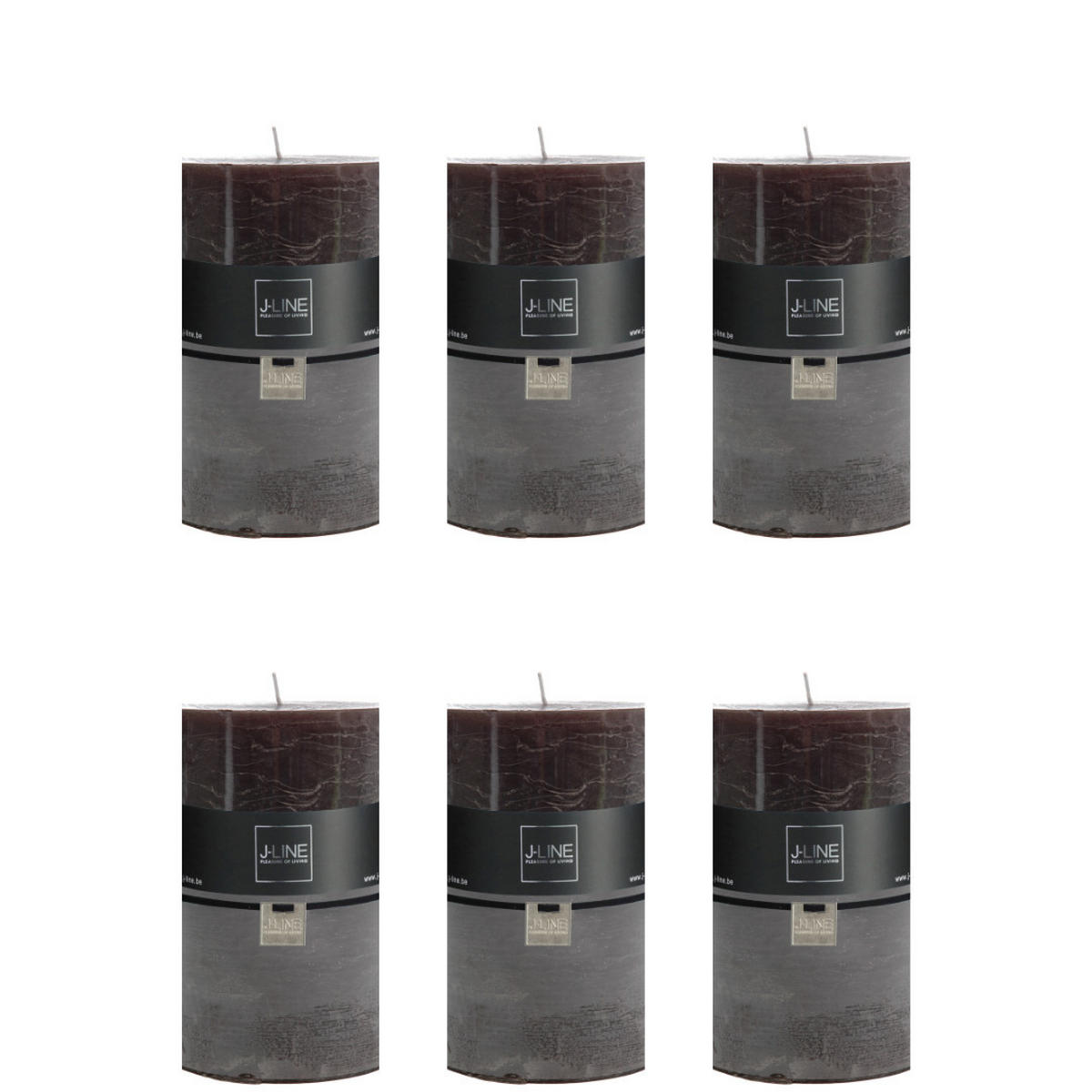DUFTKERZE ZART - Schwarz - XL - 95 Std. - 6er set - Schwarz, Paraffin (10/15cm) - J-Line